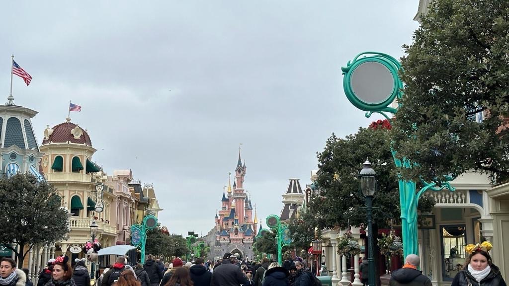 Main Street and Sleeping Beauty Castle at Disneyland Paris