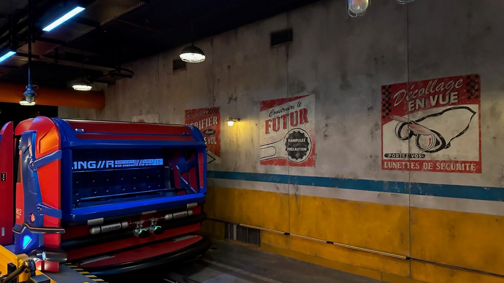 Ride vehicle for Web-Slingers at Disneyland Paris