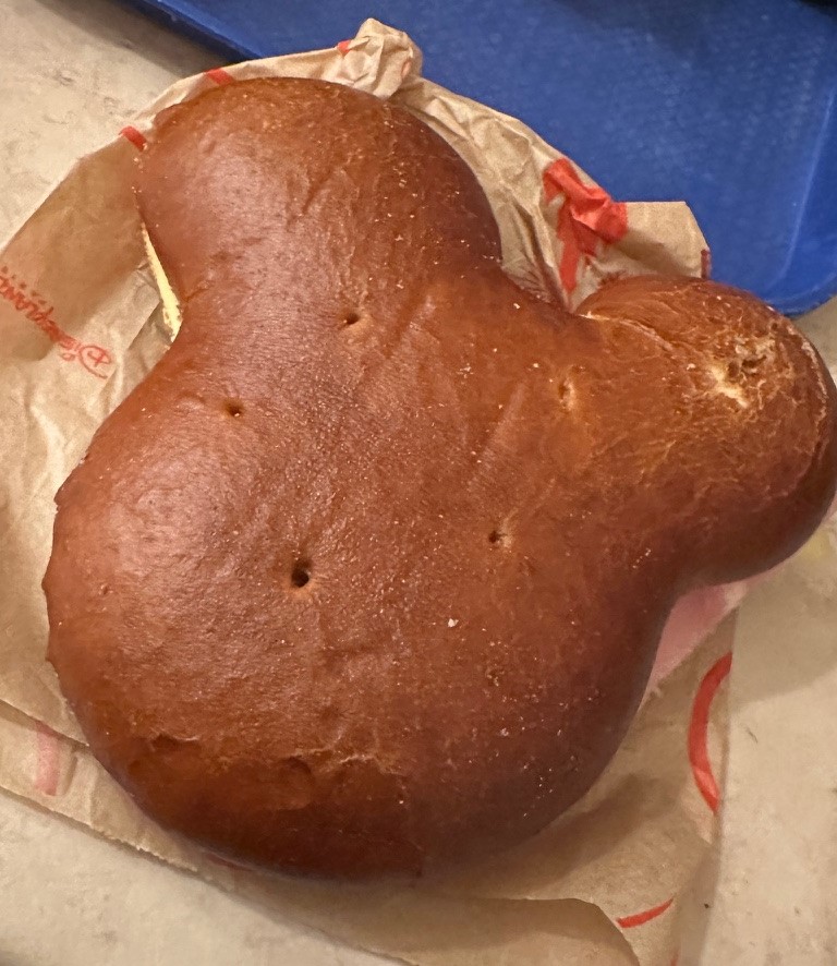 Mickey Mouse shaped sandwich at Disneyland Paris