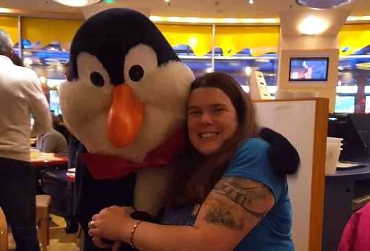 Woman and penguin from Mary Poppins at Disneyland Paris