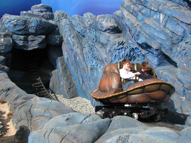 Ride vehicle on Crush's Coaster in Disneyland Paris