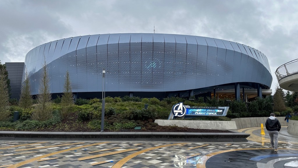 Avengers Flight Force building at Disneyland Paris