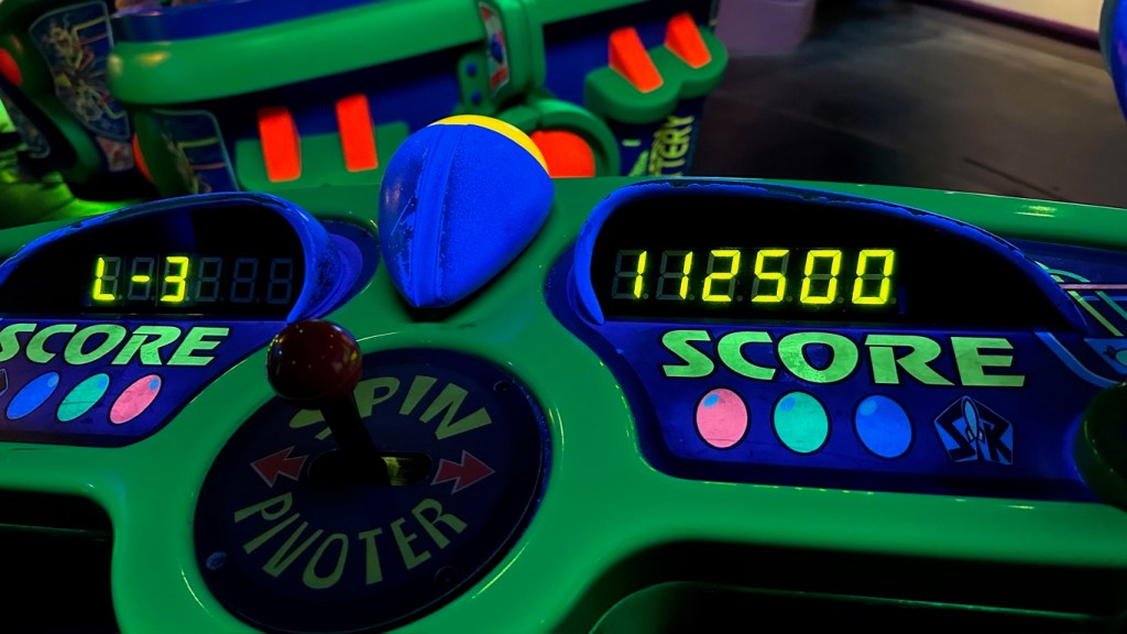 Score screen from Buzz Lightyear ride at Disneyland Paris