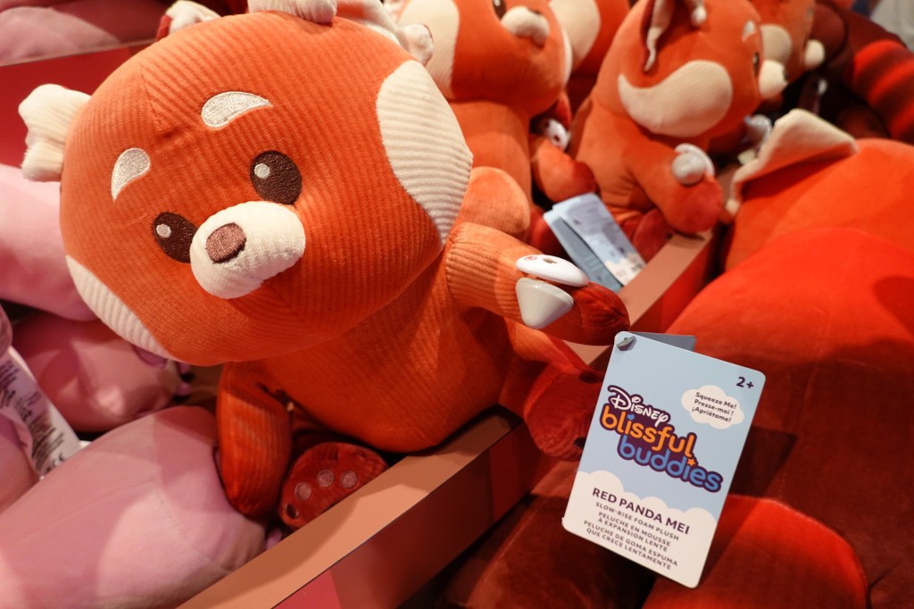Red panda toy with 'Blissful buddies' on the label