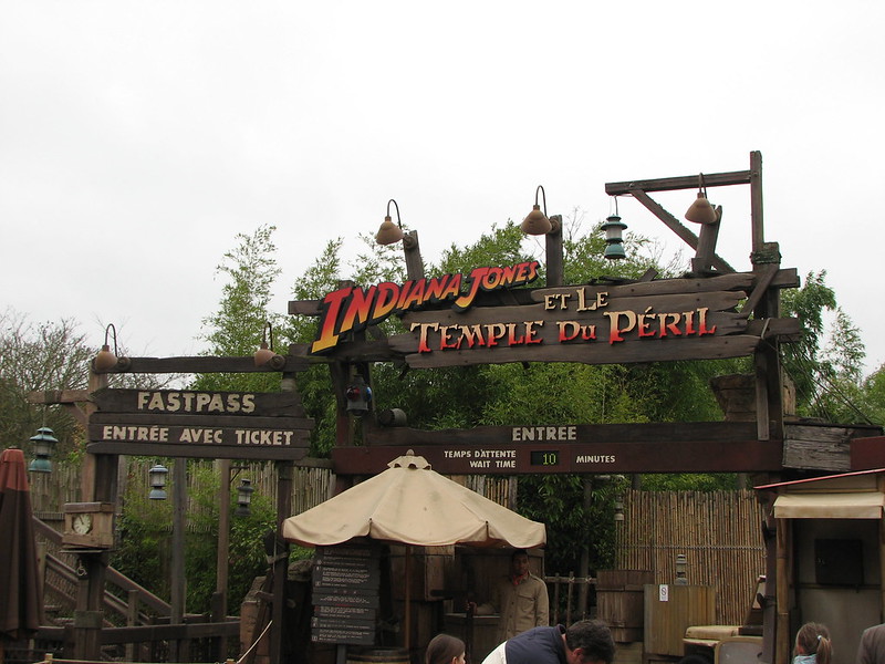 Sign for Indiana Jones and the Temple of Peril at Disneyland Paris
