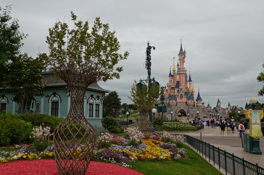 Sleeping Beauty Castle with flowers