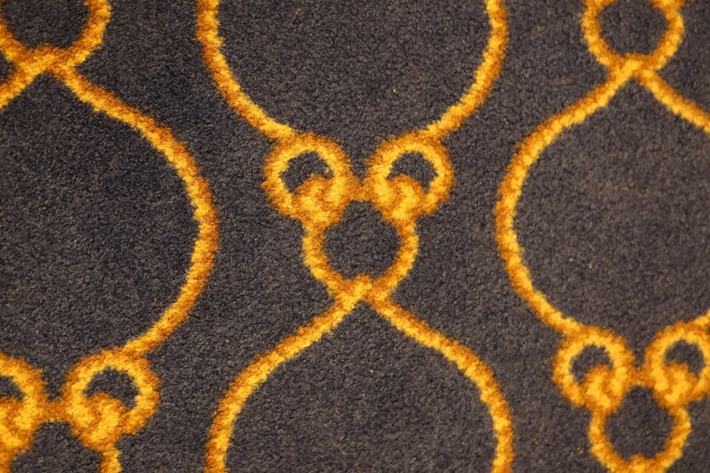 Hidden Mickey design in the room carpets in Newport Bay Club hotel in Disneyland Paris