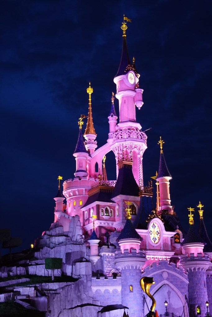 Sleeping Beauty Castle at night