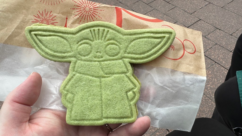 Grogu shaped biscuit at Disneyland Paris