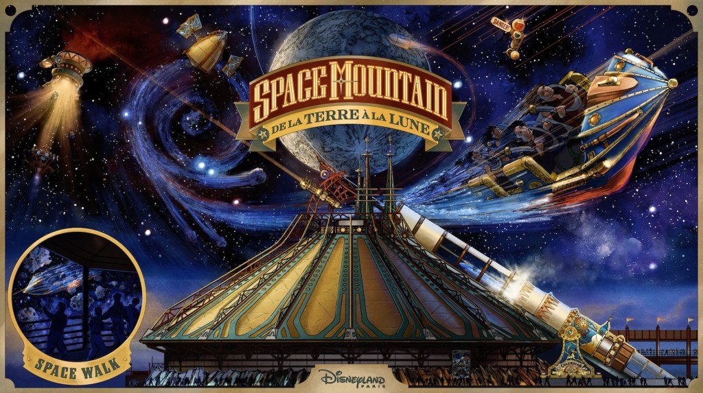 Poster for Space Mountain de la Terre a la Lune at Disneyland Paris