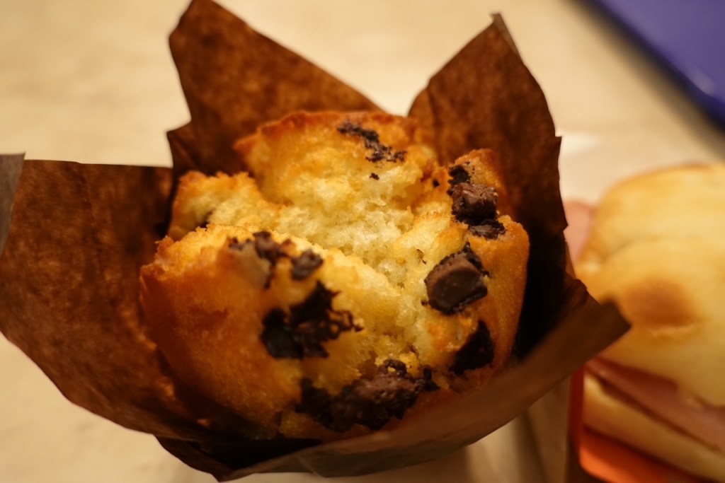 Chocolate chip muffin at Disneyland Paris